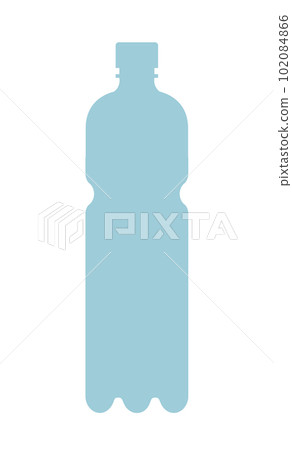 Plastic bottle silhouette. PET bottle. Vector isolated on white. Plastic bottle silhouette. PET bottle. Vector isolated on white. 102084866