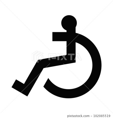 Disabled person on wheelchair icon. Vector illustration. Disabled person on wheelchair icon. Vector illustration. 102085519
