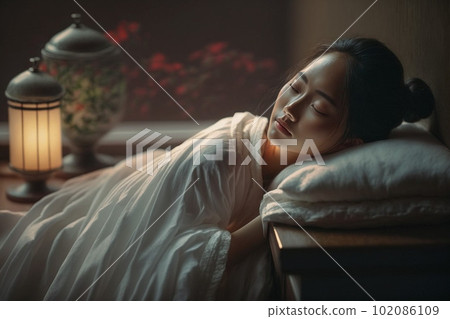 Woman receiving a massage: AI-generated image Woman receiving a massage: AI-generated image 102086109
