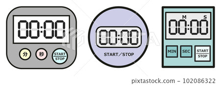 Illustration of a kitchen timer used to measure cooking time in the kitchen 102086322