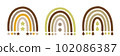 Rainbow set. cute rainbow in pastel colors. cute rainbow with hearts. Vector illustration. 102086387