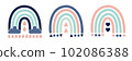 Rainbow set. cute rainbow in pastel colors. cute rainbow with hearts. Vector illustration. 102086388