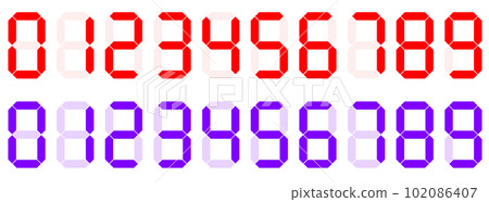 Illustration of numbers like digital display Illustration of numbers like digital display 102086407