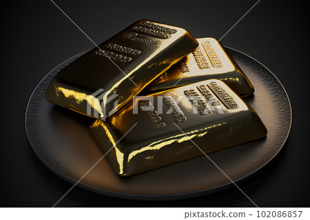 Image of gold ingot: AI-generated image 102086857