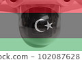 libya flag and quadcopter drone aerial camera 102087628