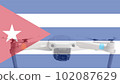 cuba flag and quadcopter drone aerial camera 102087629