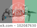 Afghanistan Flag and quadcopter drone aerial camera 102087630