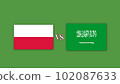 Poland vs Saudi Arabia Football Match Design Element. 102087633