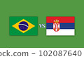 Brazil vs Serbia Football Match Design Element 102087640