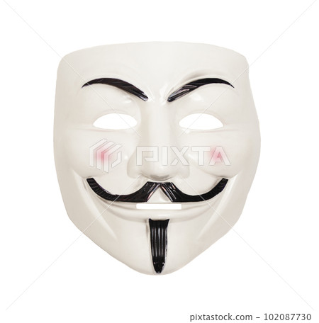 Guy Fawkes Anonymous mask isolated on white background. 102087730
