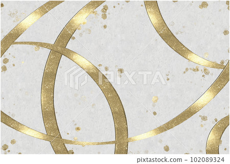 Japanese style white background material mainly with curved decoration using gold brushes 102089324
