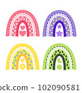 Rainbow set. Cute hand-drawn rainbow. Vector illustration. 102090581