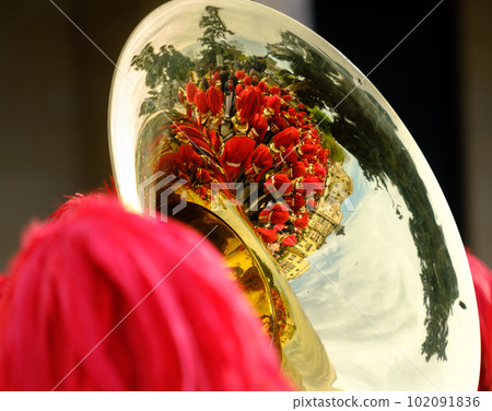 Reflections in the Tubas of Corful Philarmonic Orchestras during the famous Easter Litany Processions 102091836