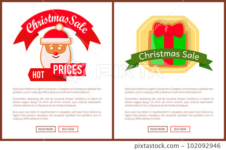 Hot Prices Christmas Sale Vector Web Pages, Santa Hot Prices Christmas Sale Vector Web Pages, Santa 102092946