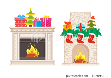 Fireplace Decoration for Christmas Atmosphere 102093109
