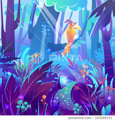 Magical forest, Vector fairy tale illustration Magical forest, Vector fairy tale illustration 102094351