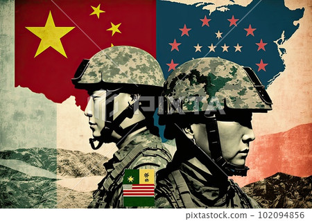 China Taiwan war in poster style 102094856
