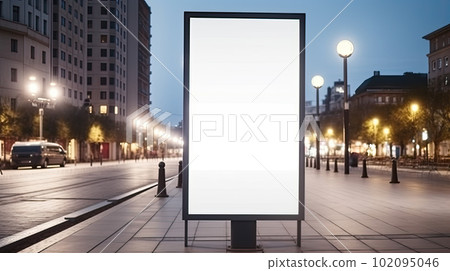 Mock up with big poster in city, AI generative 102095046