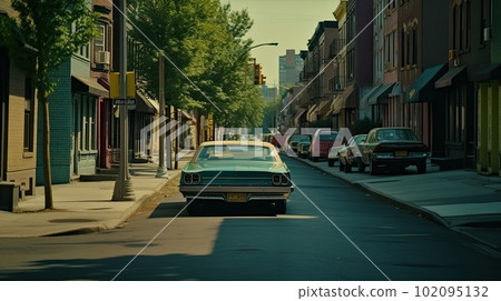 Street in vintage american downtown 102095132