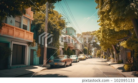 Street in vintage american downtown 102095133