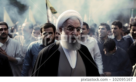 patriotic iran people at march 102095167