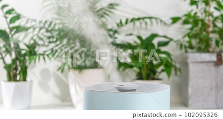 The ultrasonic humidifier releases cold steam 102095326
