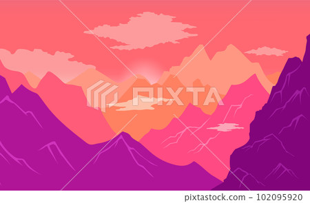 Natural landscape background with mountains, clear sky and clouds, sharp peaks and steep slopes Natural landscape background with mountains, clear sky and clouds, sharp peaks and steep slopes 102095920