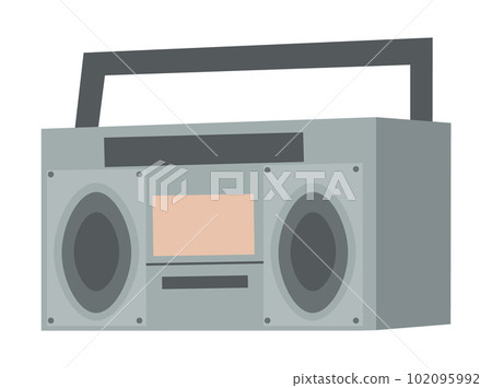 Vector retro tape recorder for audio cassettes. Magnetic cassete player isolated on white Vector retro tape recorder for audio cassettes. Magnetic cassete player isolated on white 102095992