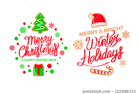 Merry Christmas and Winter Holidays Greeting Card Merry Christmas and Winter Holidays Greeting Card 102096333