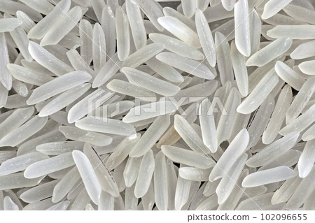 Background from scattered polished parboiled basmati rice Background from scattered polished parboiled basmati rice 102096655