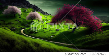 beautiful spring garden 102097622