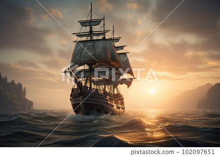 Fighting pirates ships Fighting pirates ships 102097651