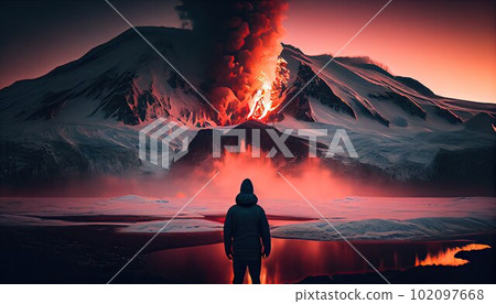 Eruption of volcano Eruption of volcano 102097668