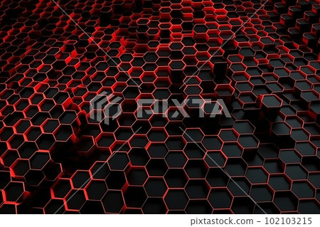 Network connection concept red honeycomb shiny background. Futuristic Abstract 3D Geometric Background Design Made with Generative Space Illustration AI Scy fi Network connection concept red honeycomb shiny background. Futuristic Abstract 3D Geometric Background Design Made with Generative Space Illustration AI Scy fi 102103215