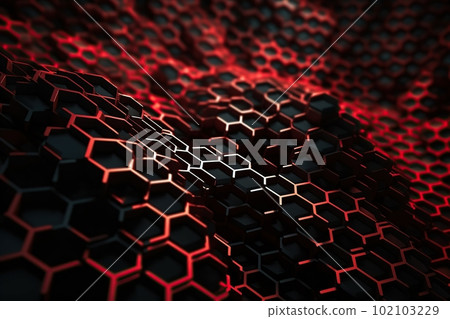 Network connection concept red honeycomb shiny background. Futuristic Abstract 3D Geometric Background Design Made with Generative Space Illustration AI Scy fi Network connection concept red honeycomb shiny background. Futuristic Abstract 3D Geometric Background Design Made with Generative Space Illustration AI Scy fi 102103229