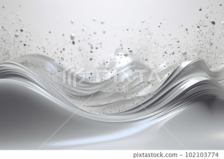 Network technology background futuristic tech white cream wave background. Low poly 3d wire made with generative AI Scy fi space illustration 102103774