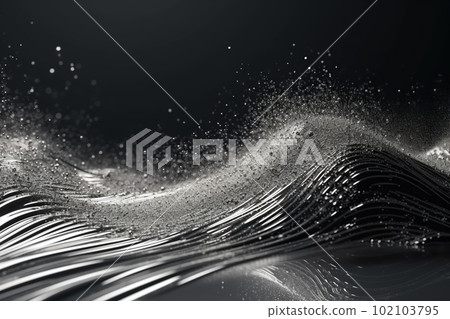 Network technology background futuristic tech silver wave background. Low poly 3d wire made with generative AI Scy fi space illustration Network technology background futuristic tech silver wave background. Low poly 3d wire made with generative AI Scy fi space illustration 102103795