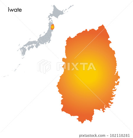 岩手縣和日本列島地圖 102110281