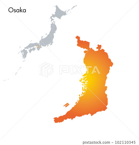 大阪府和日本列島地圖 102110345