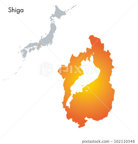 Shiga prefecture and Japanese archipelago map 102110348