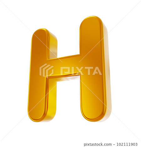 Gold uppercase alphabet 3D letters (tilt angle) 102111903