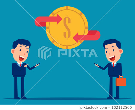 Abstract financial exchange process. Cash back commerce system concept Abstract financial exchange process. Cash back commerce system concept 102112500