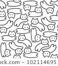 Line drawing cat illustration total pattern 102114695