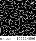 Line drawing cat illustration total pattern 102114696