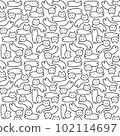 Line drawing cat illustration total pattern 102114697
