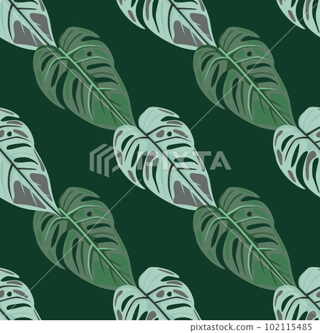 Jungle leaf seamless wallpaper. Decorative tropical palm leaves seamless pattern. Exotic botanical texture. Floral background. Jungle leaf seamless wallpaper. Decorative tropical palm leaves seamless pattern. Exotic botanical texture. Floral background. 102115485