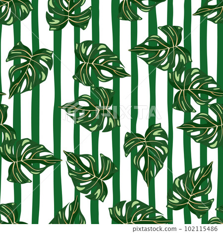 Decorative tropical palm leaves seamless pattern. Jungle leaf seamless wallpaper. Exotic botanical texture. Floral background. Decorative tropical palm leaves seamless pattern. Jungle leaf seamless wallpaper. Exotic botanical texture. Floral background. 102115486