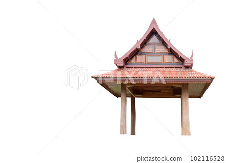 Thai pavilion isolated on white background. Clipping path. Thai pavilion isolated on white background. Clipping path. 102116528