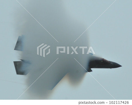 F-35B flying at high speed and wrapped in vapor F-35B flying at high speed and wrapped in vapor 102117426