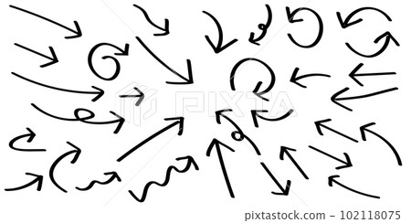 Cute handwritten arrow set black Cute handwritten arrow set black 102118075